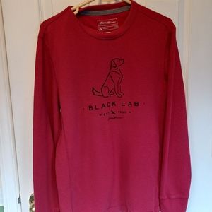 Eddie Bauer thermal pullover shirt men's size small black lab